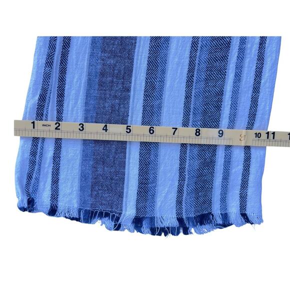 Indigo Rein Striped Wide Leg Linen Blend Pull On Pants with Tassel Tie - Small - Picture 10 of 11